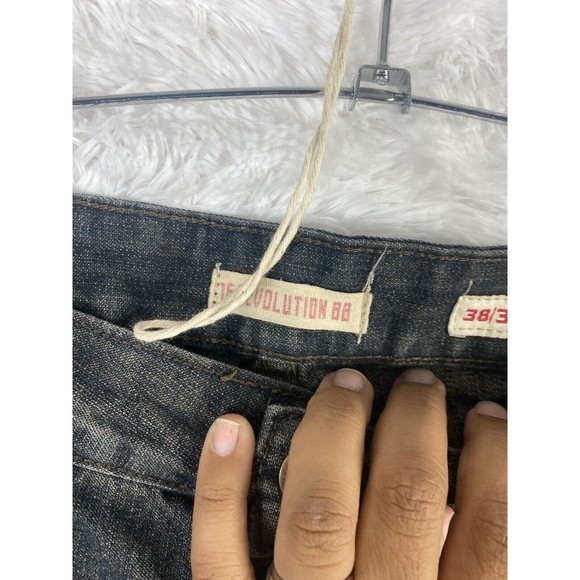 1688 Revolution Denim Black Jeans Dar Wash Mens Size 38 38/30 - Picture 11 of 14